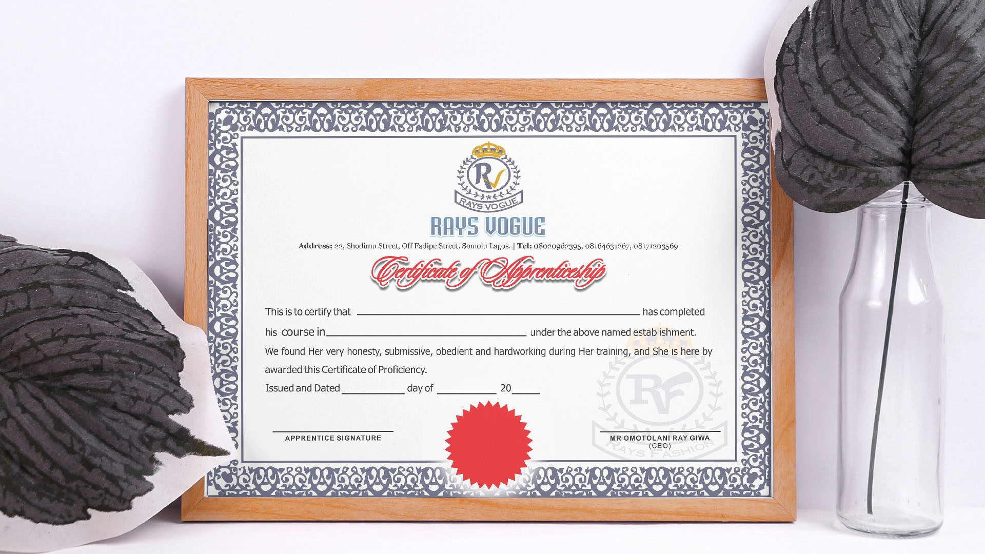 Certificate Design and Printing in Lagos Nigeria